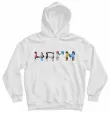 HARM spray can logo white hoodie