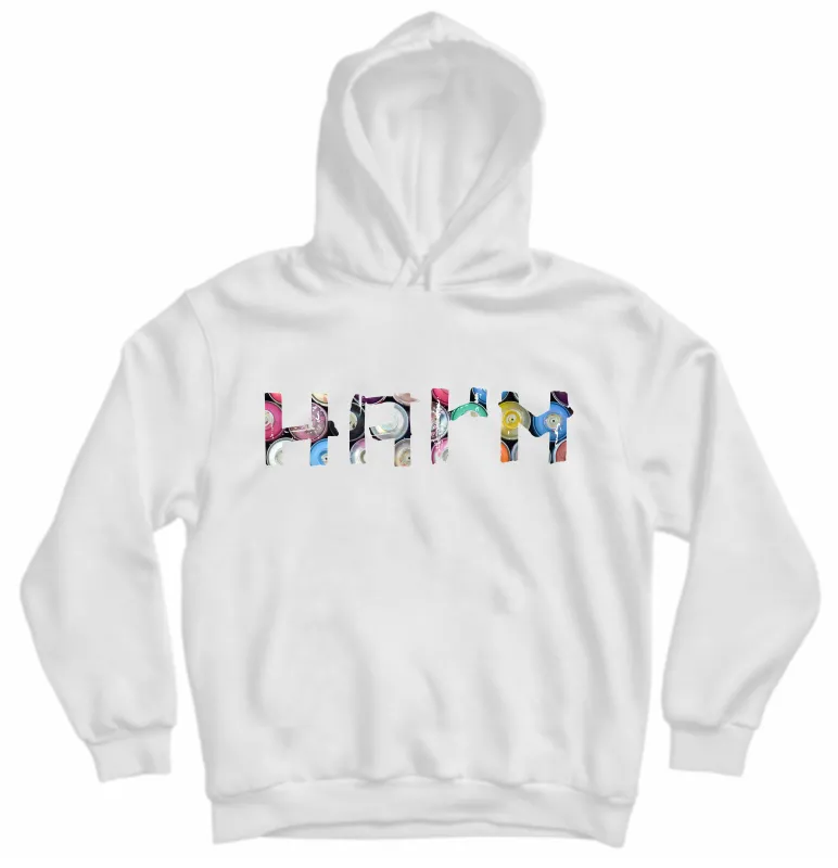 HARM spray can logo white hoodie