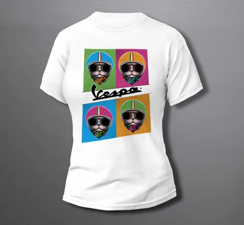 дамска тениска VESPA POP ART white