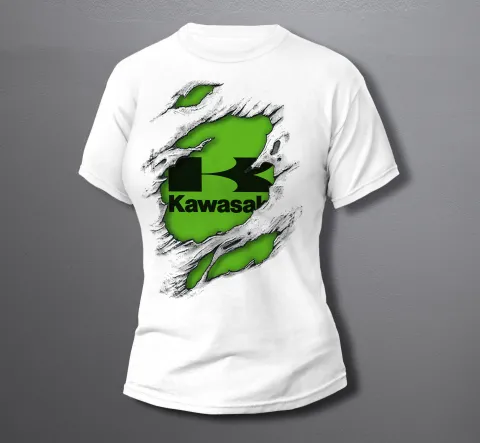 дамска тениска KAWASAKI 3D effect white