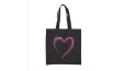 Памучна чанта Pink Heart черна