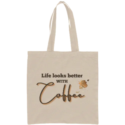 Чанта за пазаруване, Life with Coffee, Чанта за пазаруване 100% памук