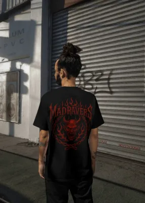 MadRavers Heavy Oversize Tee I TT x Red Devil Logo - Black