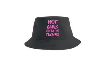 MadRavers Bucket Hat I Hot Girls Listen to Techno - Black