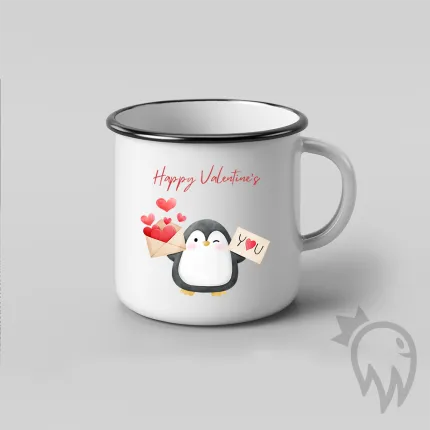 Метално канче - Love Penguin