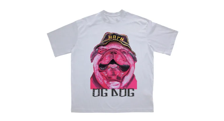 OG dog white oversized tee