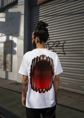 MadRavers Unisex Heavy Oversize Tee I Demon Mouth - White