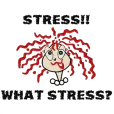 Дамска бяла тениска "What Stress?"