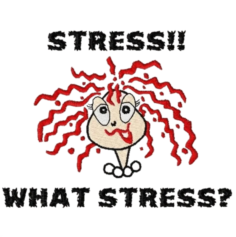 Дамска бяла тениска "What Stress?"