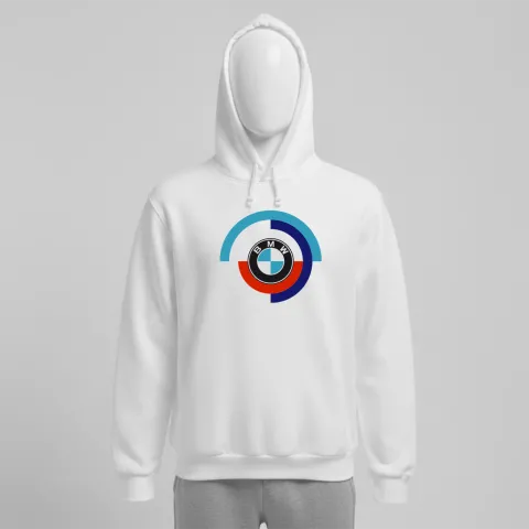 Унисекс суичър щампа BMW бял