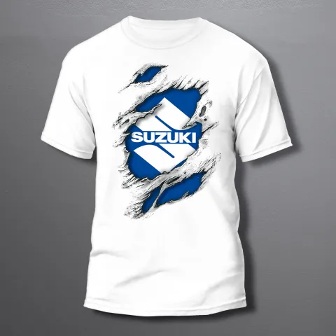 мъжка тениска SUZUKI torn white
