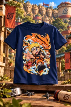 Тъмно синя детска тениска Naruto