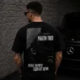 VOZDUKH «РАБОТИ ТИХО» — Тежка Oversize Тениска | Черна
