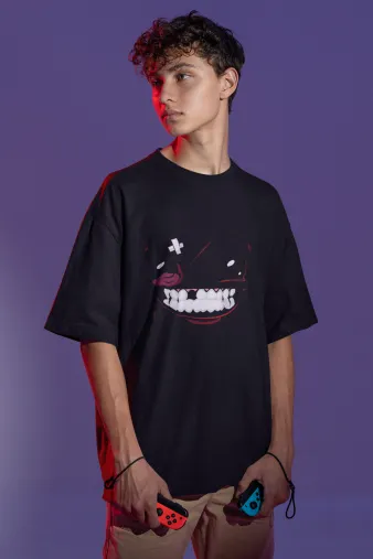 Oversized Черна Мъжка Тениска Super Meatboy