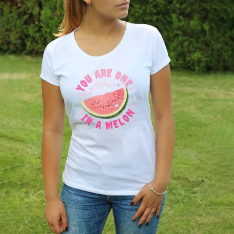 Дамска тениска принт You are one in a melon бяла