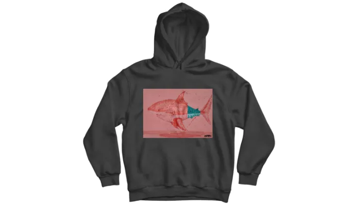 Pink on black hoodie