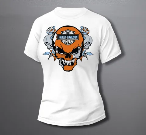 дамска тениска Harley Davidson skull