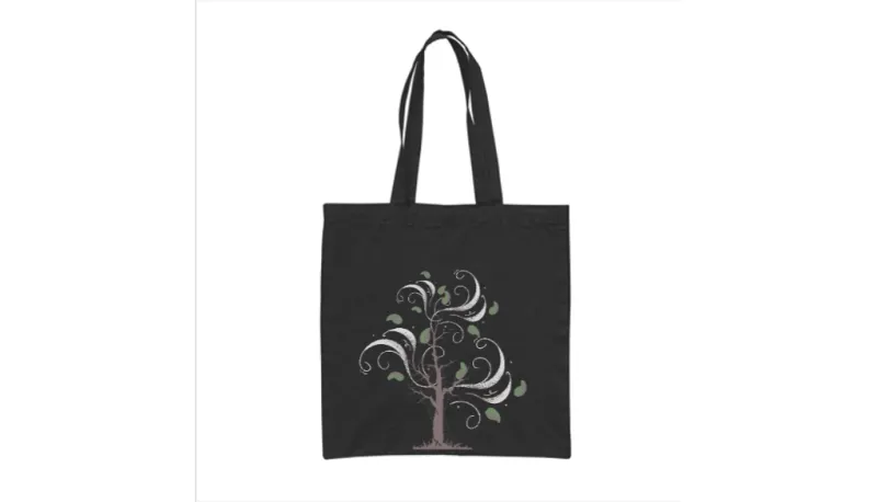 Памучна чанта Tree Черна