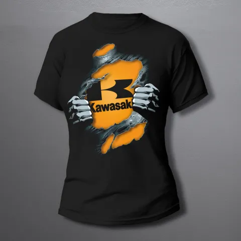 дамска тениска KAWASAKI 3D effect ORANGE