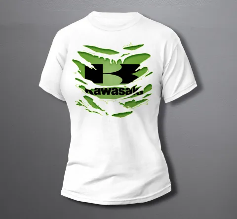 дамска тениска KAWASAKI torn effect white