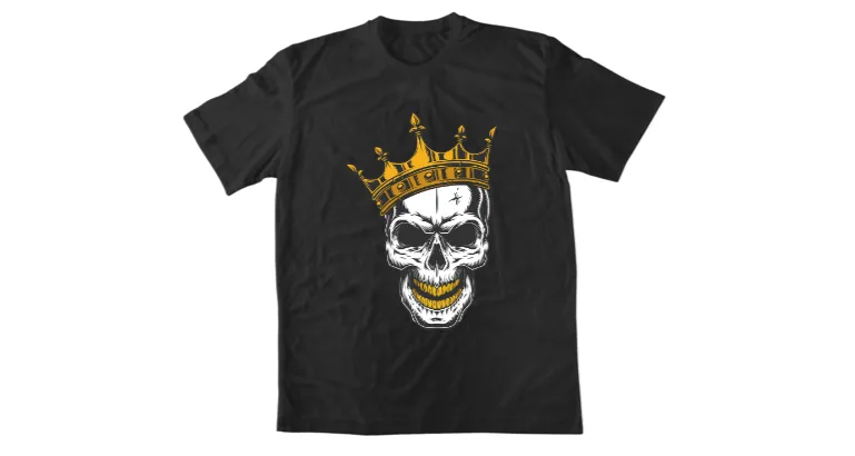 Тениска Skull with gold crown