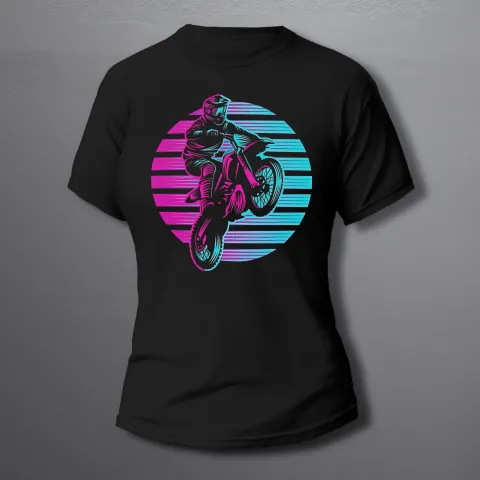 дамска тениска motocross-sunset