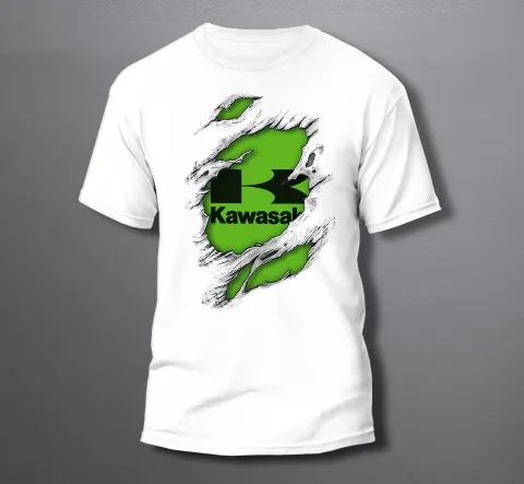 мъжки тениски KAWASAKI 3D effect white