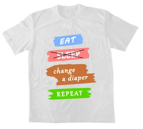 #39 Eat sleep repeat - мъжка тениска - бяло