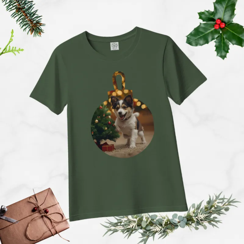 Тениска - Xmas Dog green