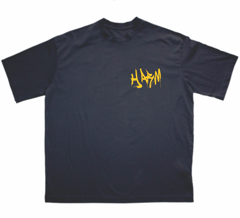 HARM Shark x Logo oversize black tee