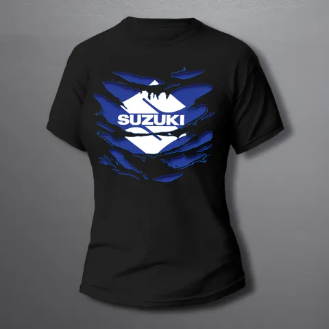 дамска тениска SUZUKI monster torn BLUE