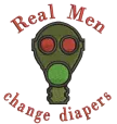Мъжка черна тениска "Real men change diapers"
