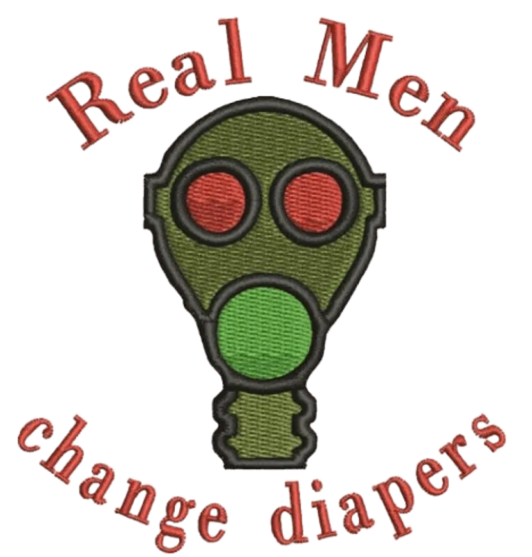 Мъжка черна тениска "Real men change diapers"