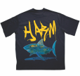 HARM Shark x Logo oversize black tee