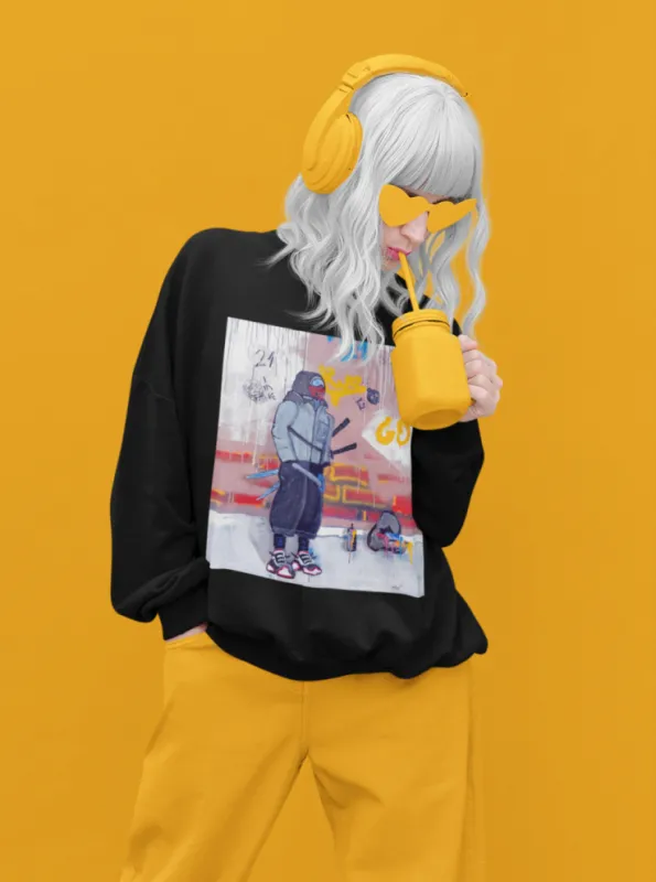 Urban ninja black crewneck