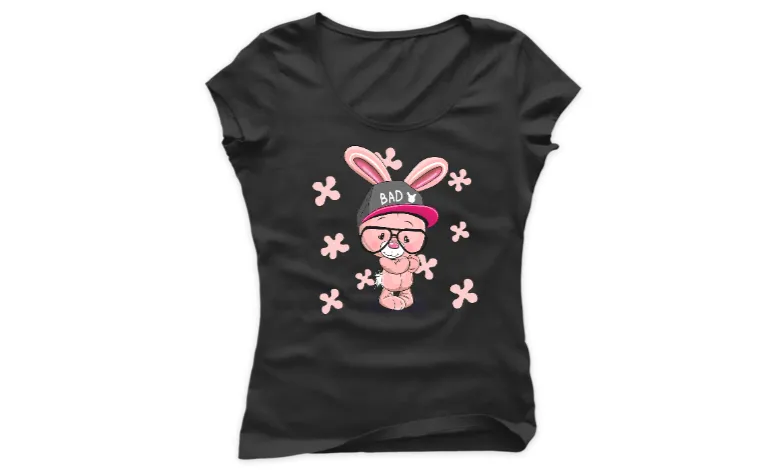 Дамска тениска Bad pink rabbit