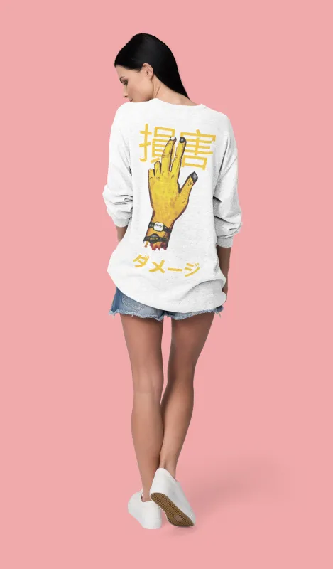 "Need a hand" white crewneck