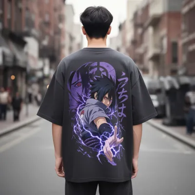 Унисекс овърсайз тениска Purple Lightning