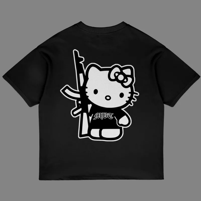 BlacknWhite Котенце черна с дизайн на гърба