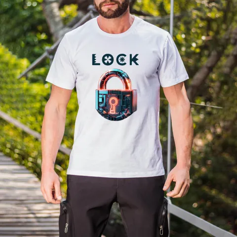 Мъжка тениска принт LOCK