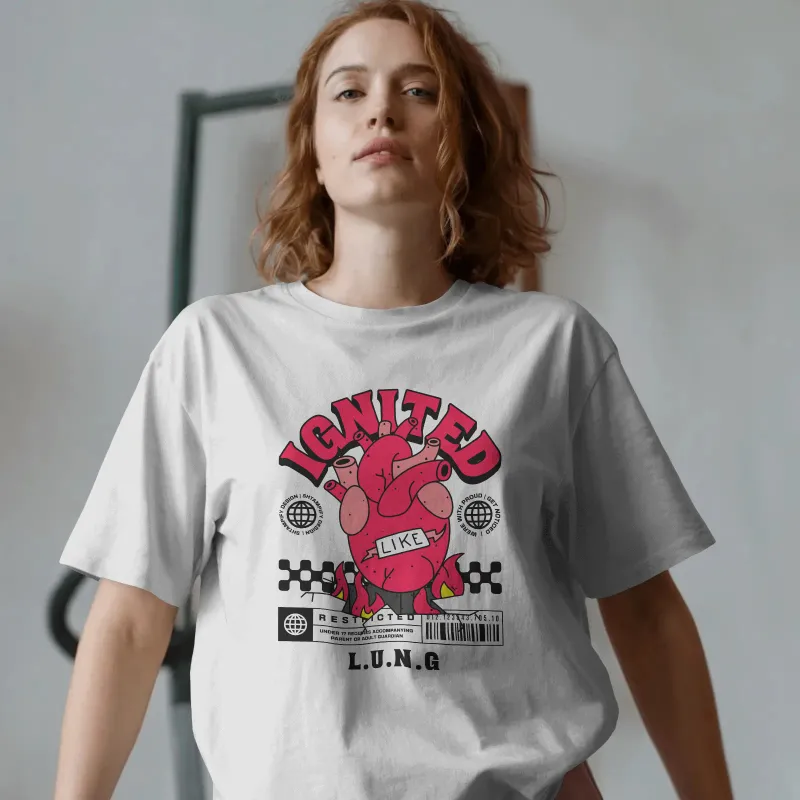 Унисекс Oversize тениска "Ignited Like L.U.N.G."