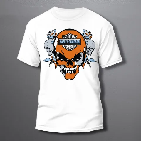 мъжка тениска Harley Davidson skull