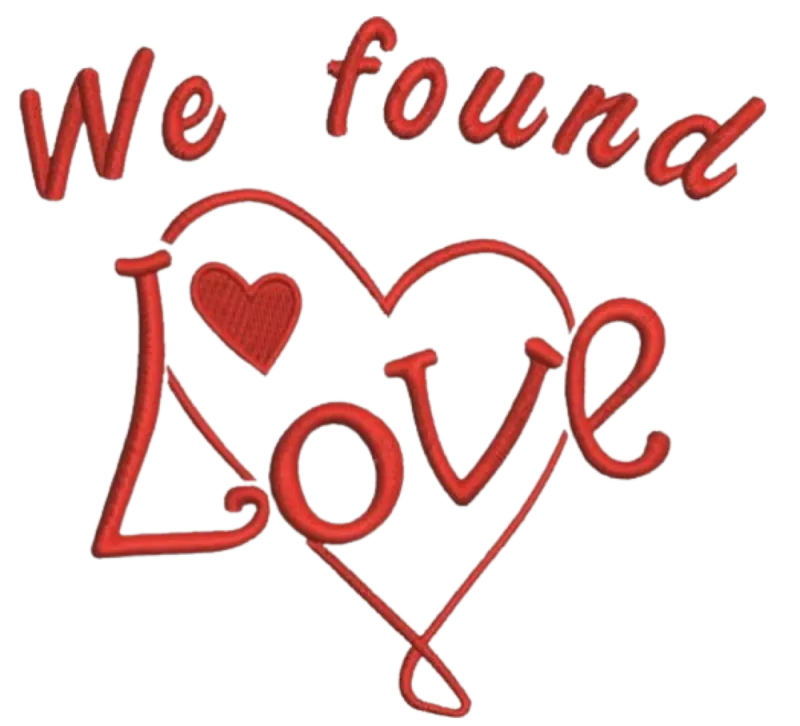 Дамска черна тениска "We found love"