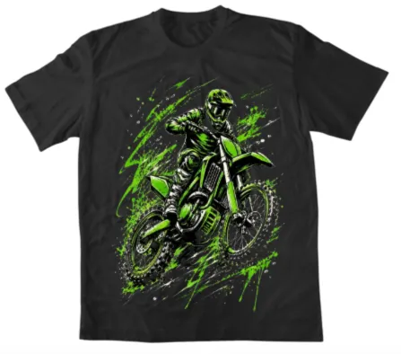 T-shirt green bike