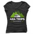 Черна дамска тениска "4x4 Trips Bulgaria"