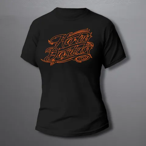 дамска тениска Harley Davidson logo black