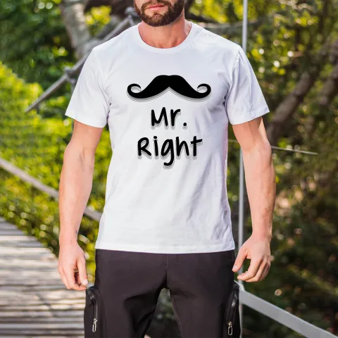 Мъжка тениска принт Mr Right