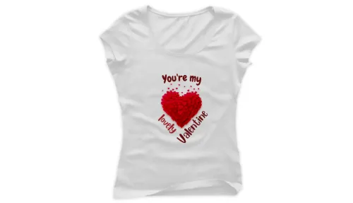 Дамска тениска My Valentine  бяла