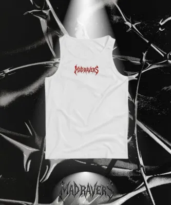 MadRavers Man TankTop I Basic Small RedLabel Logo - White