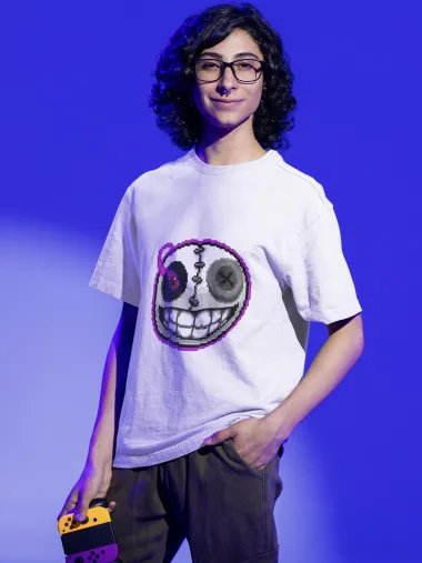 Oversized Бяла Мъжка Тениска VoodooHeadsTv